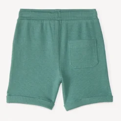 Bermuda unis en maille nid d'abeille pour bébé garçon