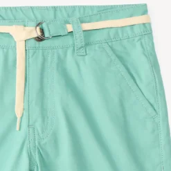 Bermuda uni van canvas met vetersluiting jongens
