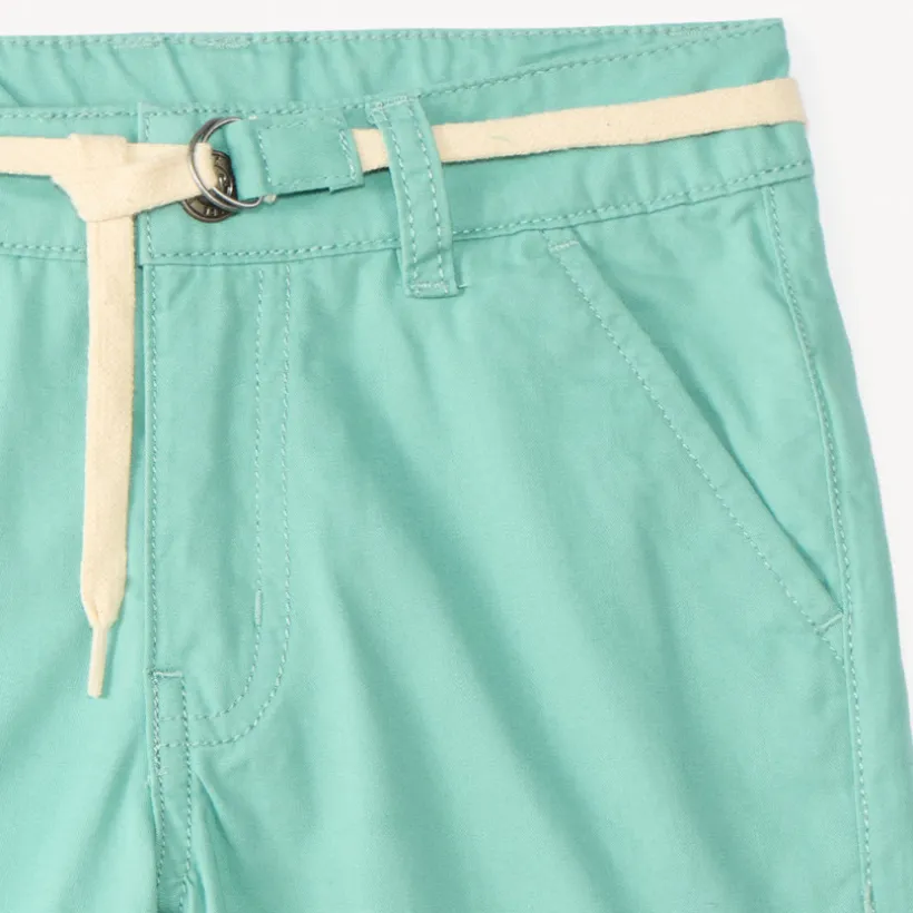 Bermuda uni van canvas met vetersluiting jongens