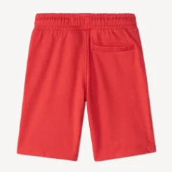 Bermuda van fleece, effen rood, met elastische taille en aantrekkoord, borduursels Superman (Warner) jongens