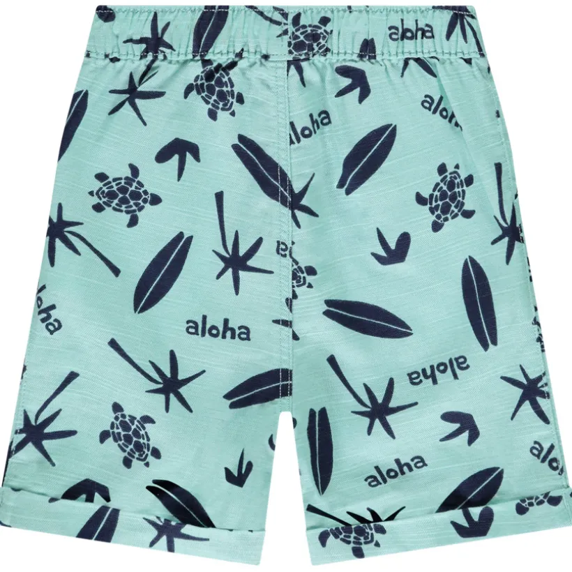 Bermuda van stof met surfprint voor babyjongens