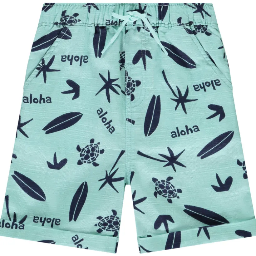 Bermuda van stof met surfprint voor babyjongens