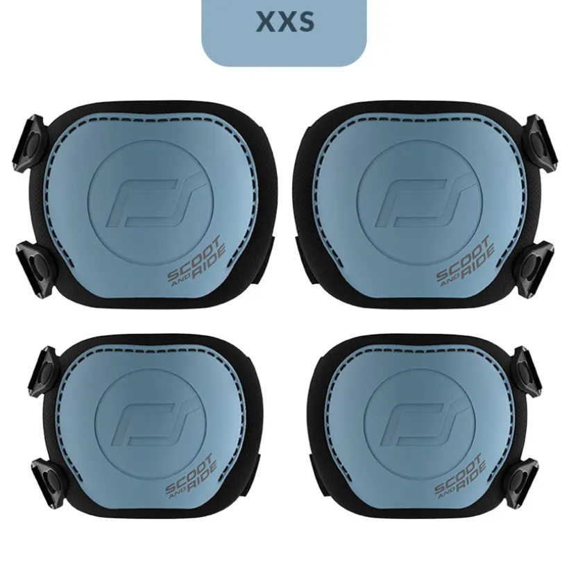 Beschermingsset knieën en ellebogen Scoot and Ride XXS blauw