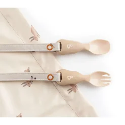 Bestekset Handi lepel & vork met bevestiging clip Fawn 6m+