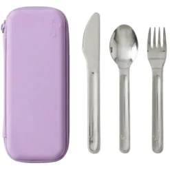 Bestekset van roestvrij staal met etui 3STKS Purple