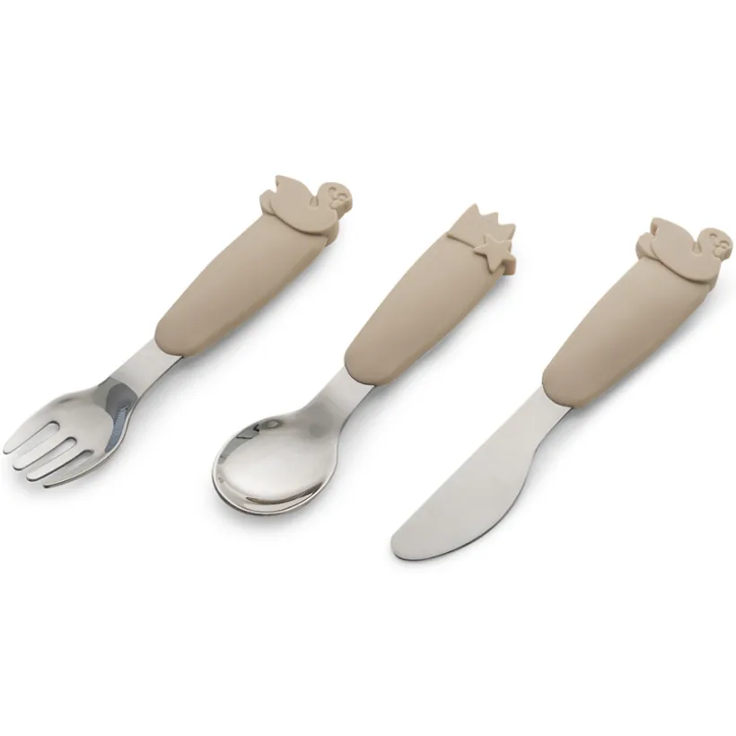 Bestekset van roestvrij staal/silicone met etui 3STKS Ballerina