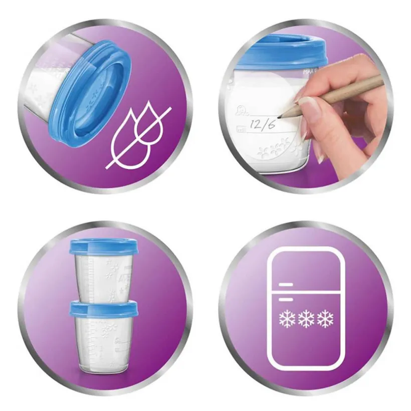 Bewaarbekers + deksels 180ml - 5 stuks