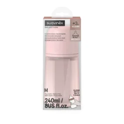 Biberon en silicone Colour Essence 240 ml rose clair