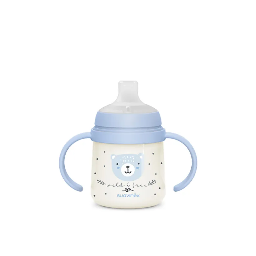 Biberon met handvatten 150 ml 6M+ Wild & Free Nacht en Dag Blauw