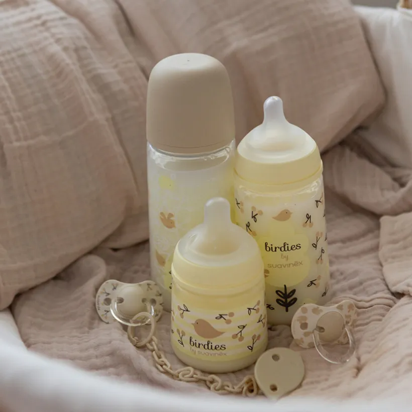 Biberon 150ml avec tétine SX Pro S Birdies beige