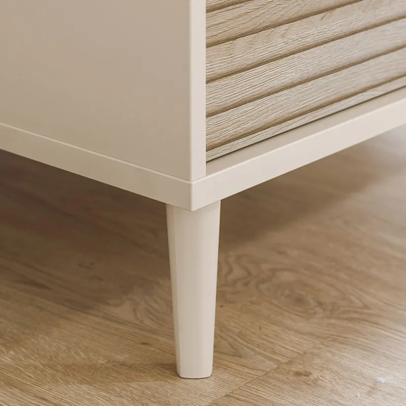 Bibliotheek met 6 compartimenten + lade Eefje Kasjmier Beige/Groovy Eikenhout