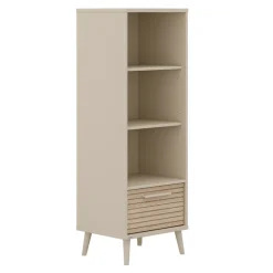 Bibliotheek met 3 compartimenten Eefje Kasjmier Beige/Groovy Eikenhout