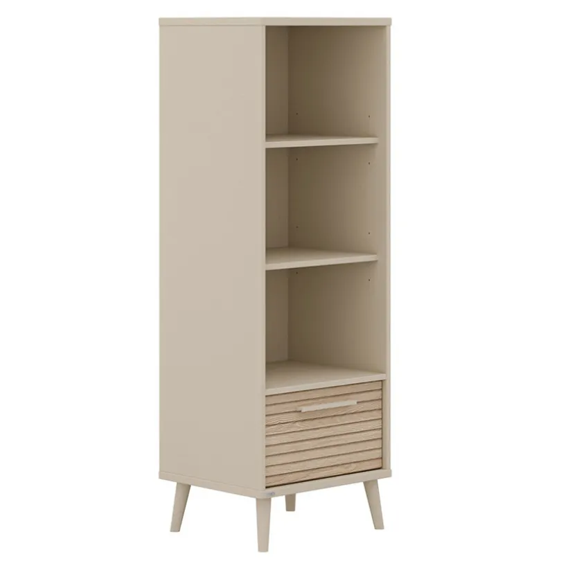 Bibliotheek met 3 compartimenten Eefje Kasjmier Beige/Groovy Eikenhout