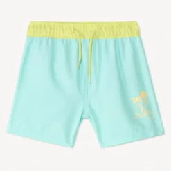Bicolore en geprinte zwemshort jongens