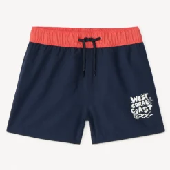 Bicolore en geprinte zwemshort jongens
