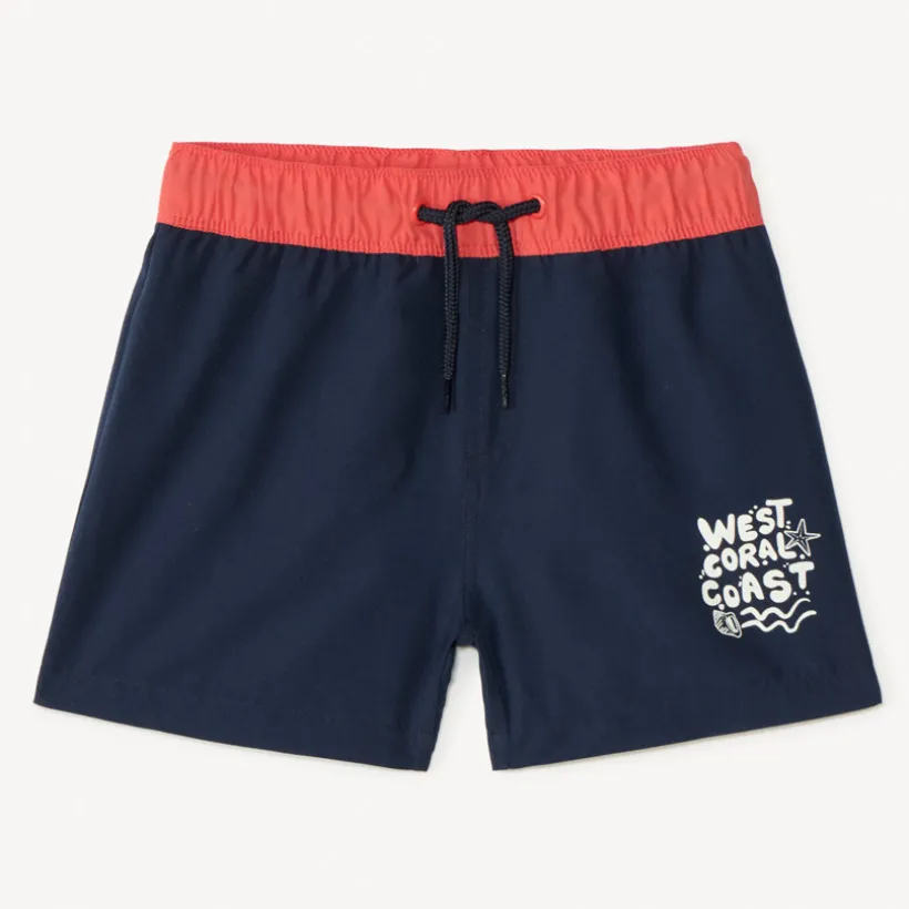 Bicolore en geprinte zwemshort jongens