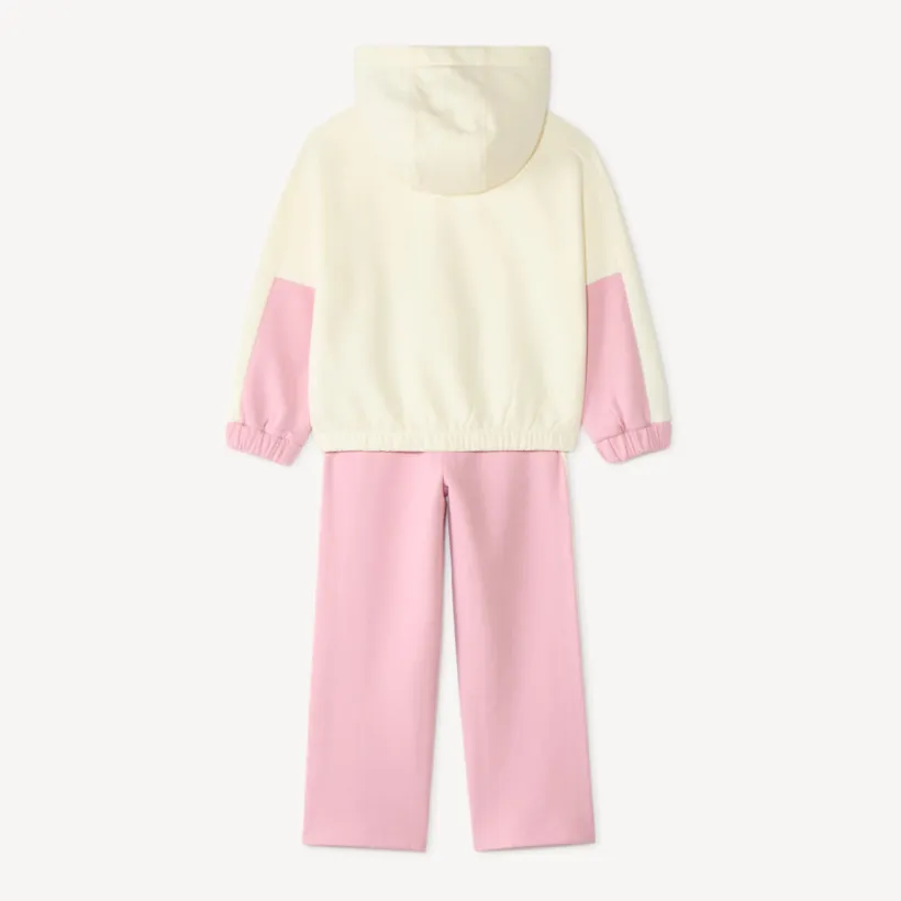 Bicolore jogging set voor meisjes met glitter.