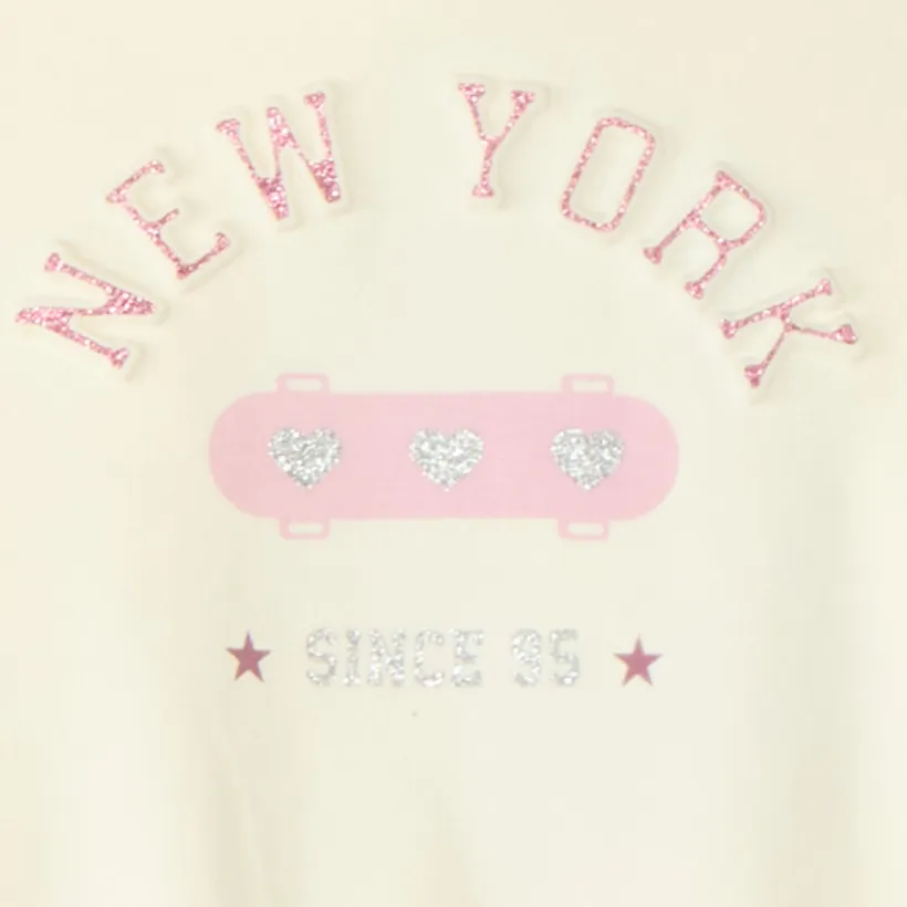 Bicolore jogging set voor meisjes met glitter.