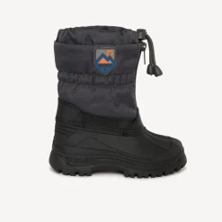 Bicolor zip après-ski met rubberen badge voor babyjongens