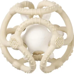 Bijtring - Set 2 ballen-in-één - Silicon - Kleikleur/wit