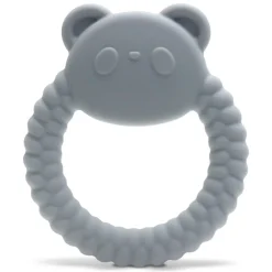 Bijtring siliconen Panda Grijs
