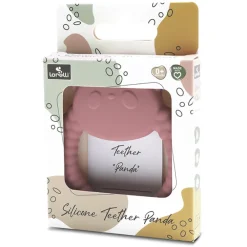Bijtring siliconen Panda Roze