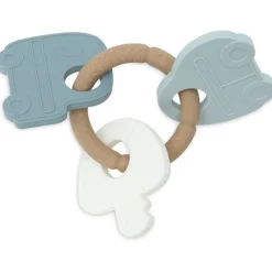 Bijtring sleutelhanger silicone On The Go Blauw