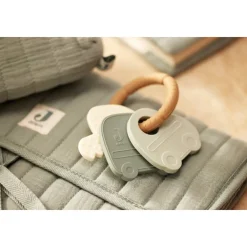 Bijtring sleutelhanger silicone On The Go Blauw
