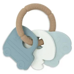 Bijtring sleutelhanger silicone On The Go Blauw