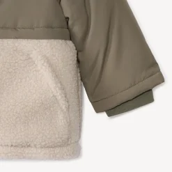 Bi-materiaal donsjas met sherpa boucle voor babyjongens
