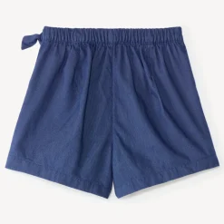 Blauwe stof shortrok meisjes