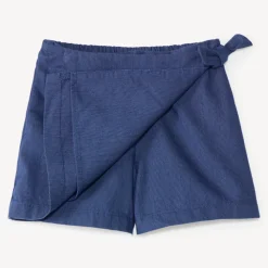Blauwe stof shortrok meisjes
