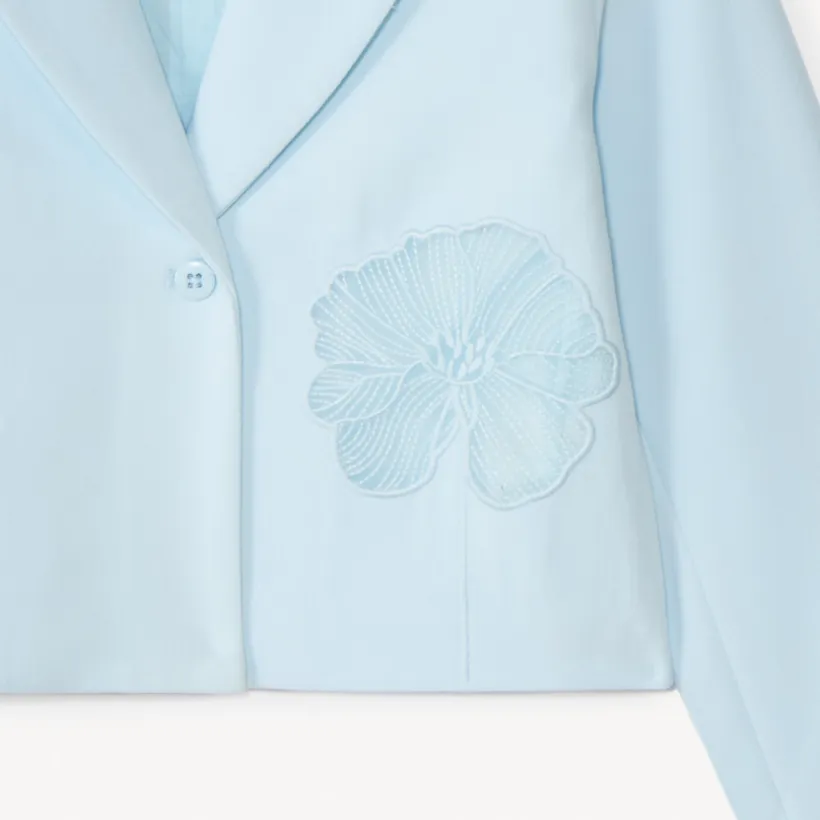 Blazer jacket in solid canvas style for girls