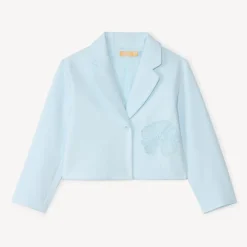 Blazer jacket in solid canvas style for girls