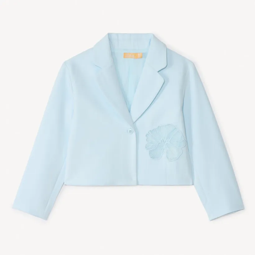 Blazer jacket in solid canvas style for girls