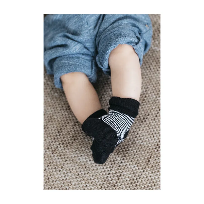 Blijf-sokjes - 6-12M - Black/White