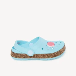 Bloemenbadslippers met kurk effect zool meisjes
