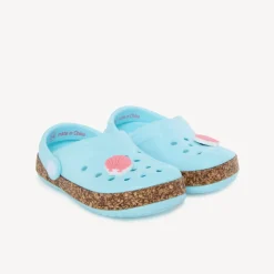 Bloemenbadslippers met kurk effect zool meisjes
