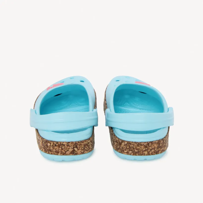 Bloemenbadslippers met kurk effect zool meisjes