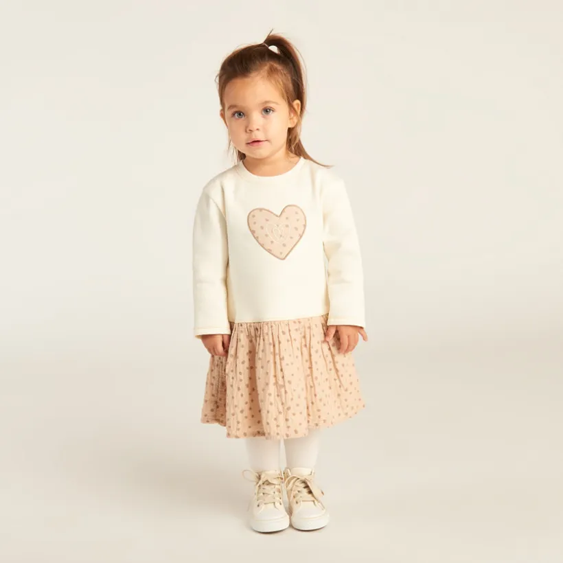 Bloemendress met 2-in-1 effect meisjes.