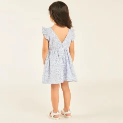 Bloemenprint jurk met diepe rug voor baby meisje