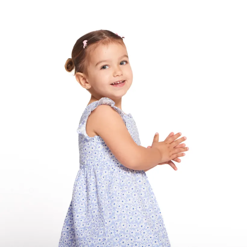 Bloemenprint jurk met diepe rug voor baby meisje