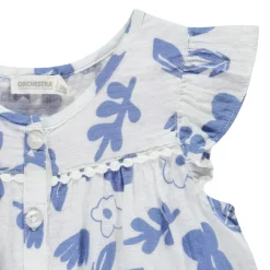 Blouse geprint met bloemen gevlochten met pompons voor meisjes