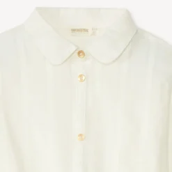 Blouse met lange mouwen van effen katoen meisjes