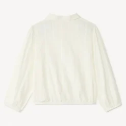 Blouse met lange mouwen van effen katoen meisjes
