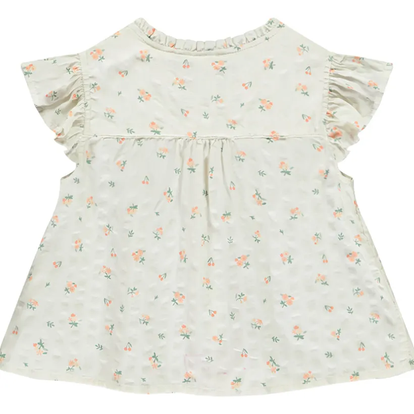Blouse ruche mouwen met bloemen voor meisjes