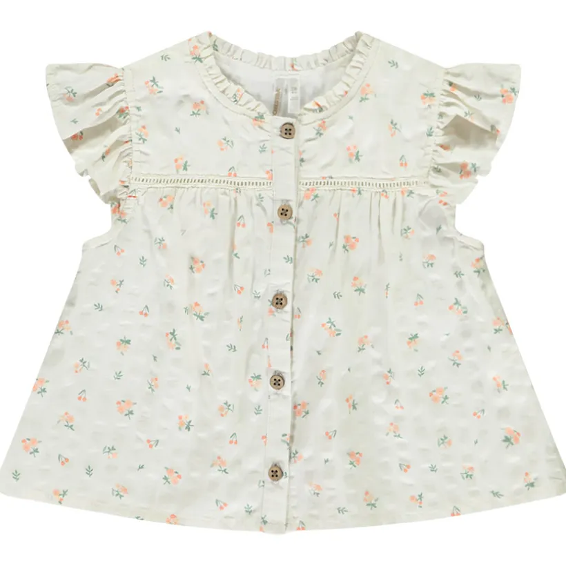 Blouse ruche mouwen met bloemen voor meisjes