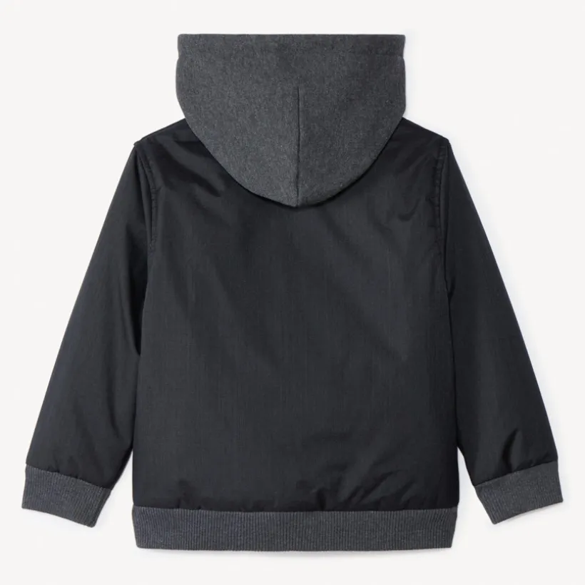Blouson aviator in gewatteerde stof met kap jongens