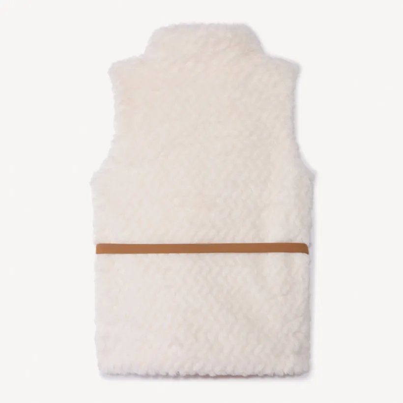Bodywarmer mouwloos in fantasie nepbont met verstelbare ceintuur meisjes