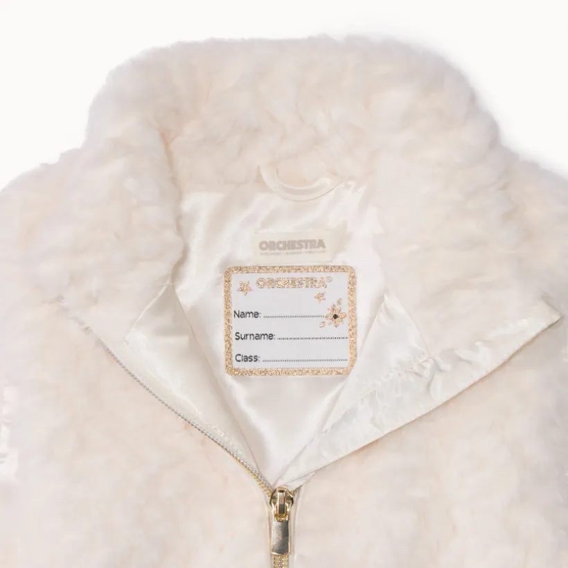 Bodywarmer mouwloos in fantasie nepbont met verstelbare ceintuur meisjes